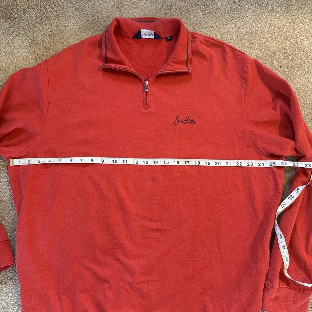 Polo Golf Ralph Lauren Erin Hills Half Zip Pullover XL Red Cotton Pockets